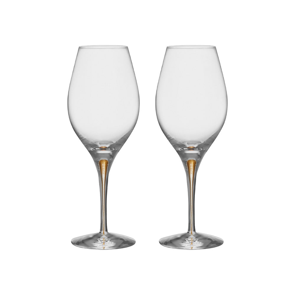 Set of 2 Balance wine glasses, Intermezzo Gold by Erika Lagerbielke - ORREFORS