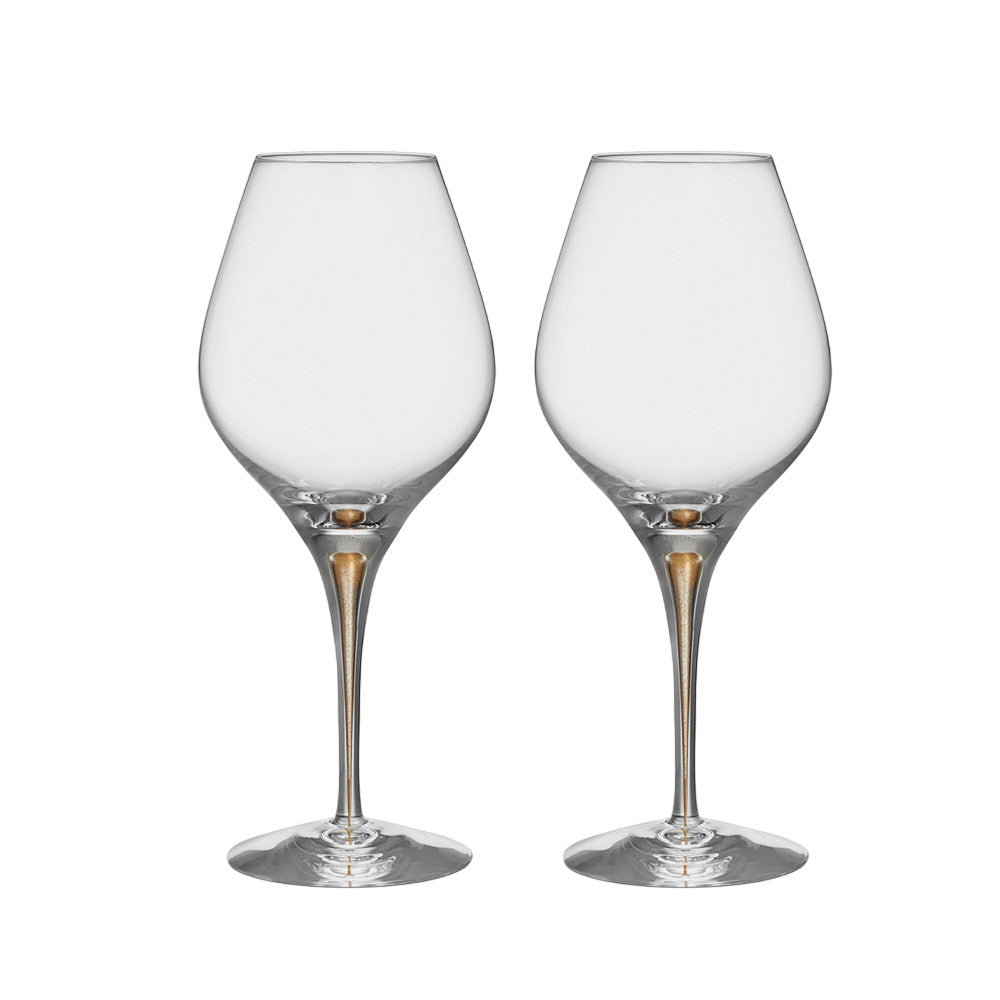 Set of 2 Aroma wine glasses, Intermezzo Gold by Erika Lagerbielke - ORREFORS