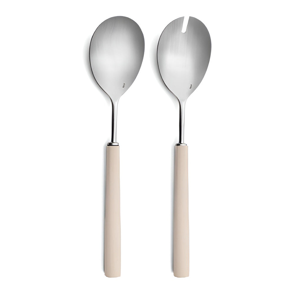 2-Piece Salad Set, Stainless Steel, 9.6 inches, Ebony Ivory - CUTIPOL