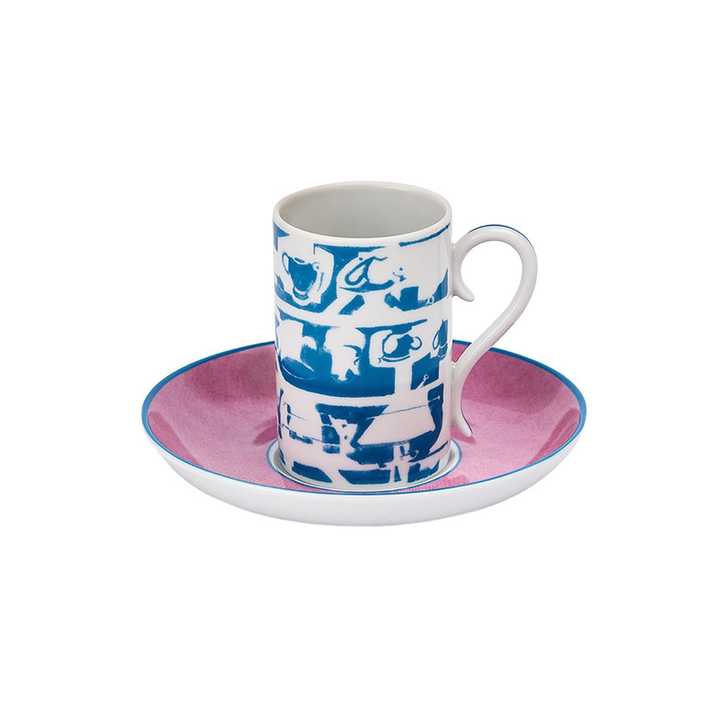 Set of 4 espresso cups and saucers Cardenos de Viagem - VISTA ALEGRE