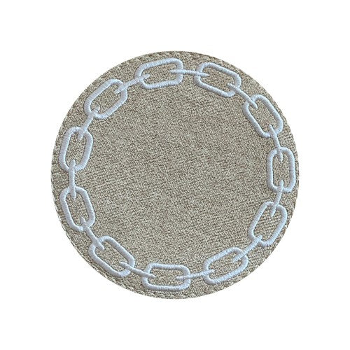 Set of 4 Coasters, Chain Beige/White - SIMONA'S COLLECTION