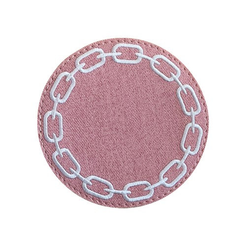 Set of 4 Coasters, Chain Pink/White - SIMONA'S COLLECTION