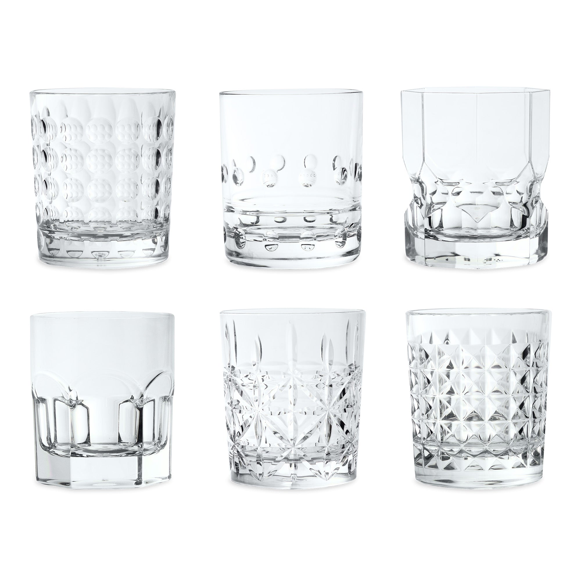 Set of 6 Tumbler glasses, clear acrylic, Crystal Touch - BACI MILANO