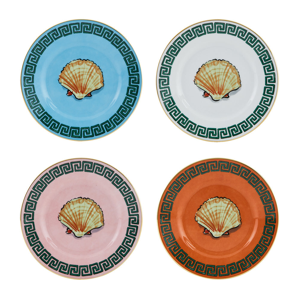 Set of 4 bread and butter plates, 6.3 in, Il Viaggio di Nettuno - GINORI 1735