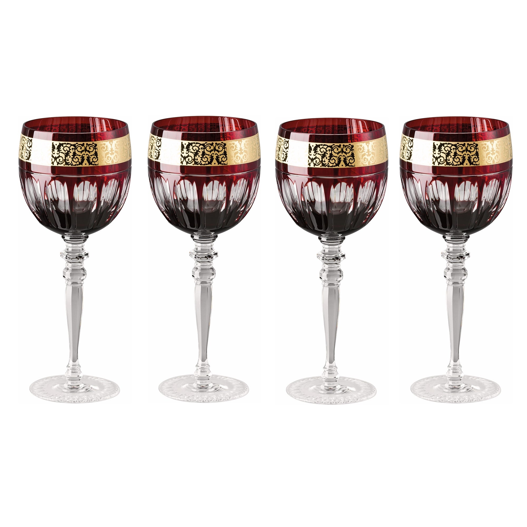 Set of 4 red wine glasses, 9.8 oz, Prestige Gala Red - VERSACE