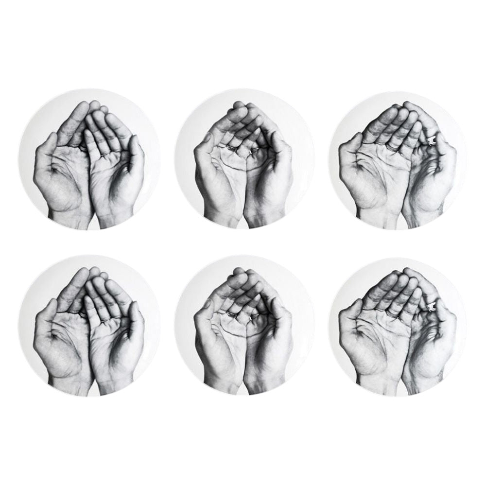 Set of 6 dinner plates, Je te mangerais dans la main by Prune Nourry and JR - Bernardaud