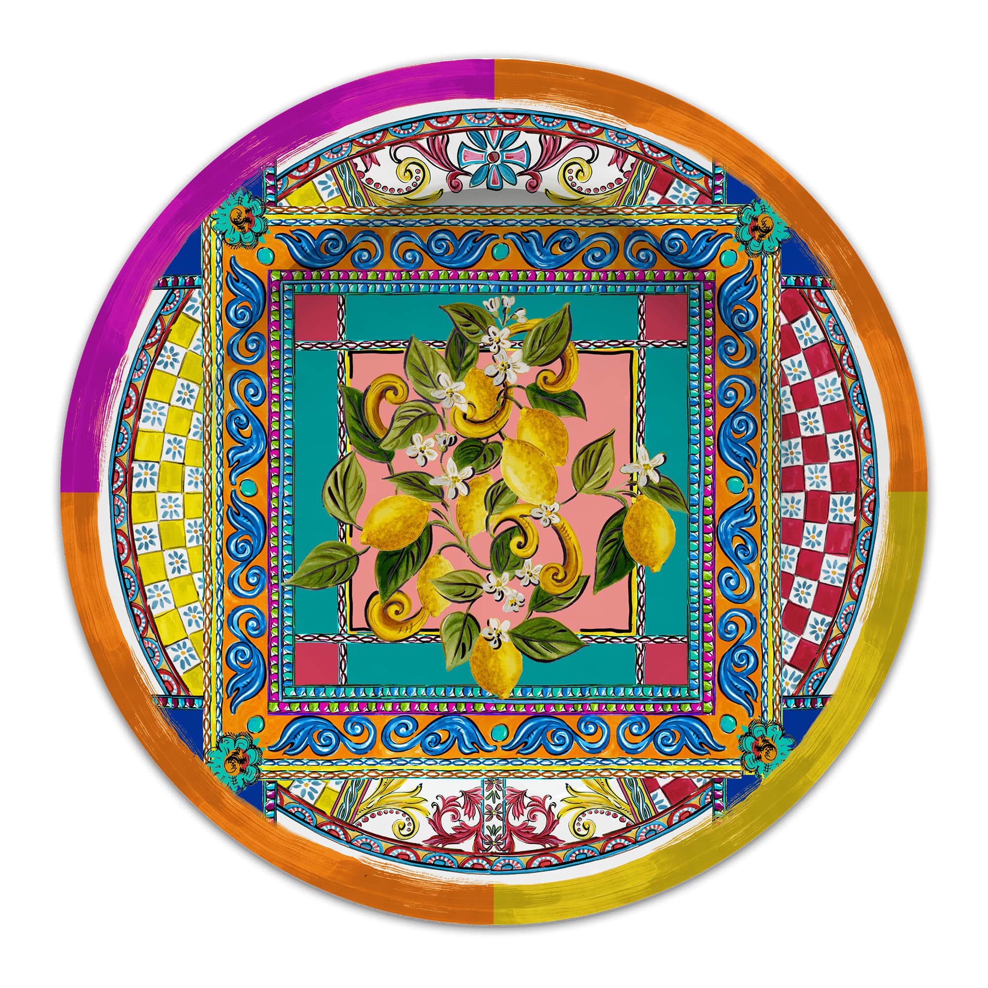 Dinner set, melamine, 18 pieces, Ortigia - BACI MILANO