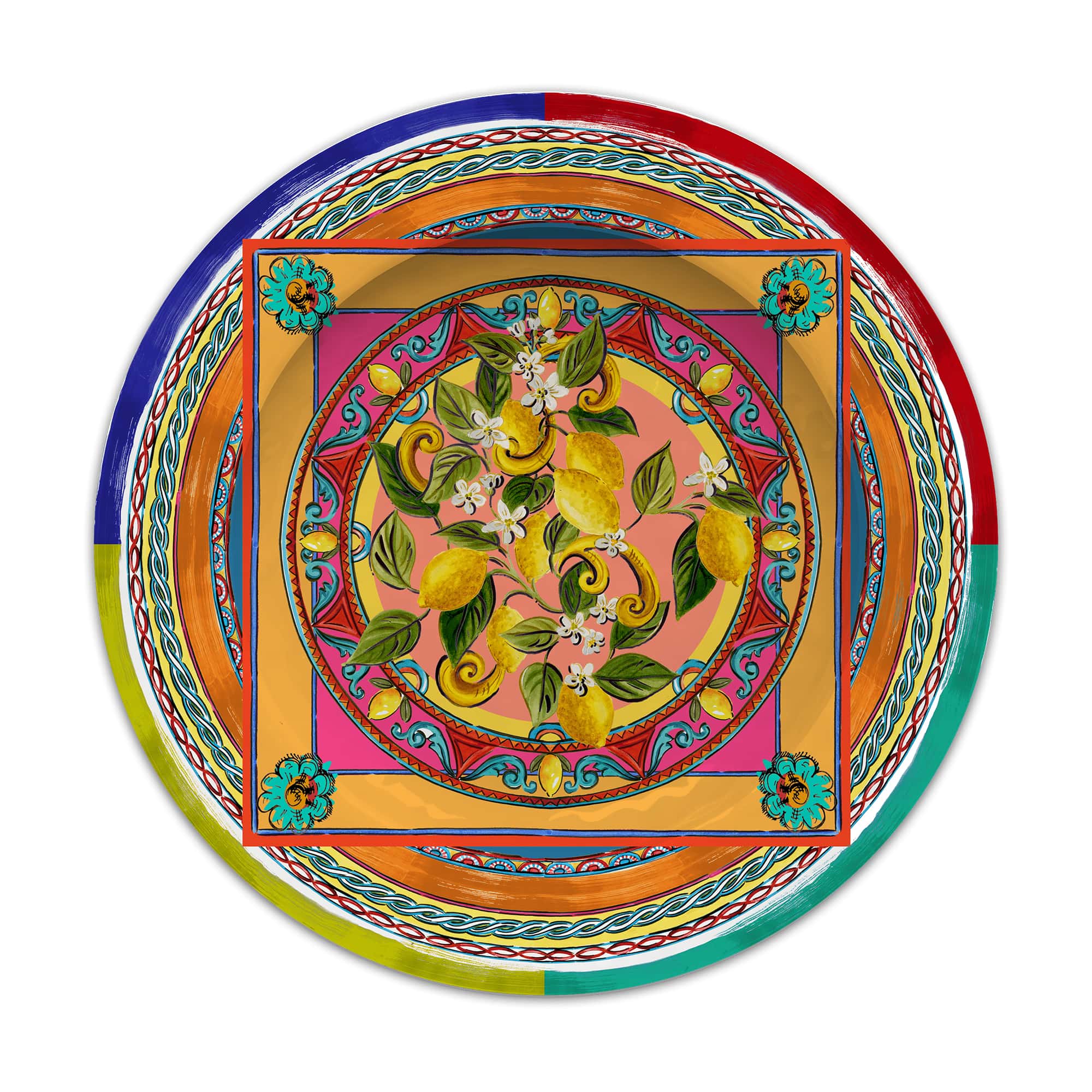 Dinner set, melamine, 18 pieces, Ortigia - BACI MILANO