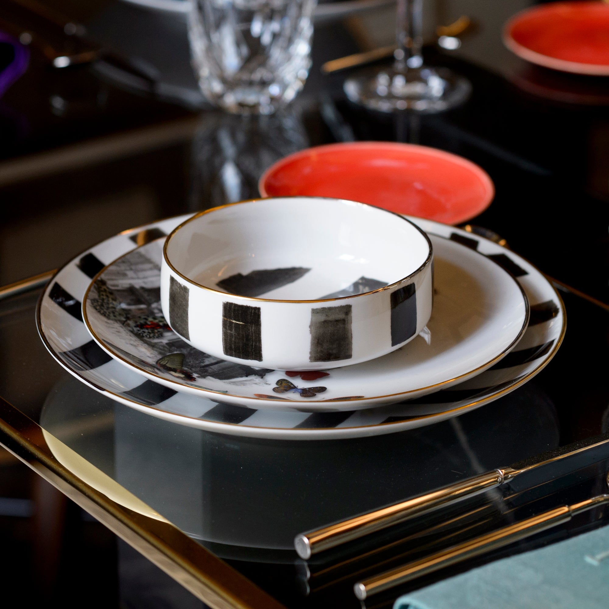 Dinner set, 22 pieces, Sol y Sombra - CHRISTIAN LACROIX