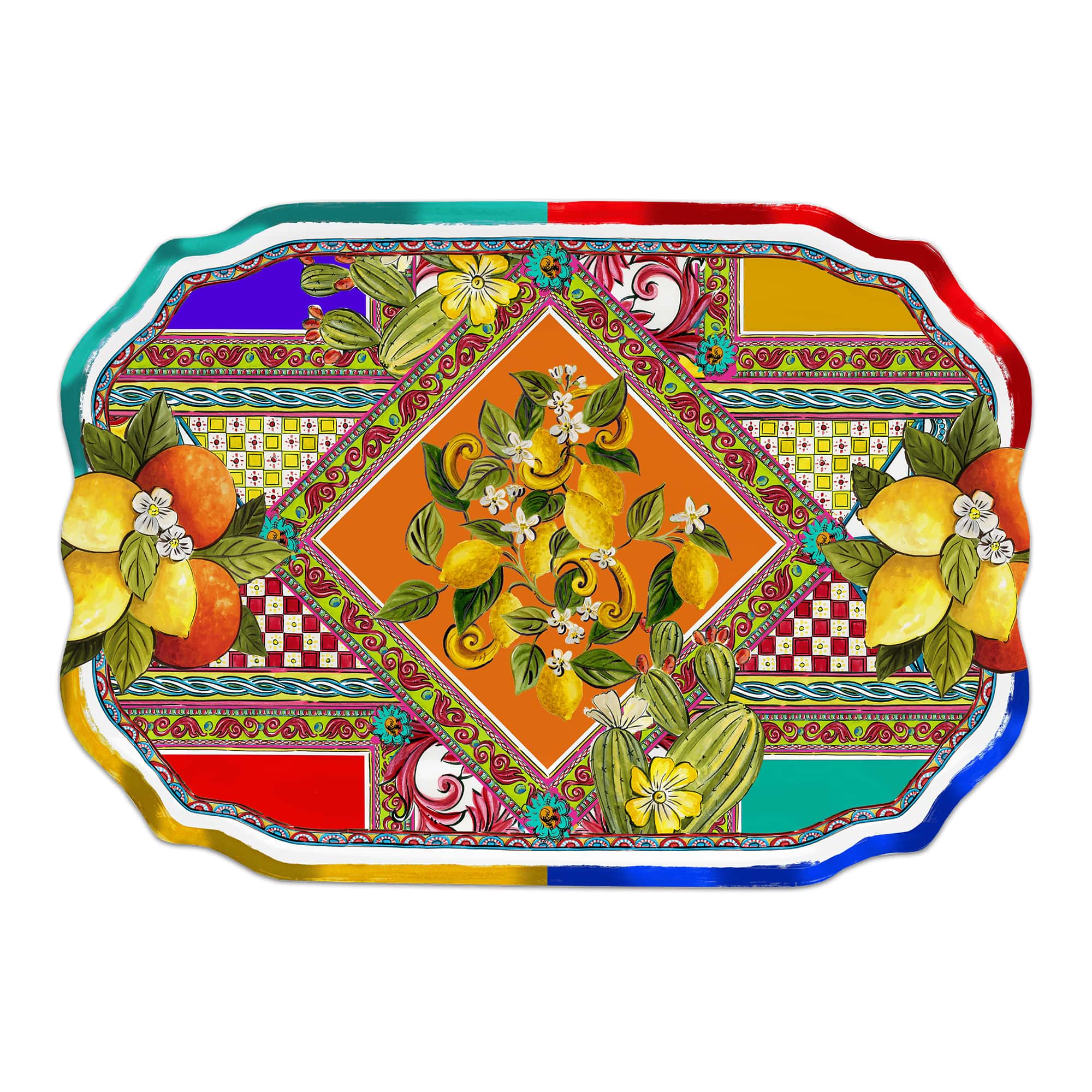 Rectangular tray, melamine, 18.5x13 inches, Ortigia - BACI MILANO