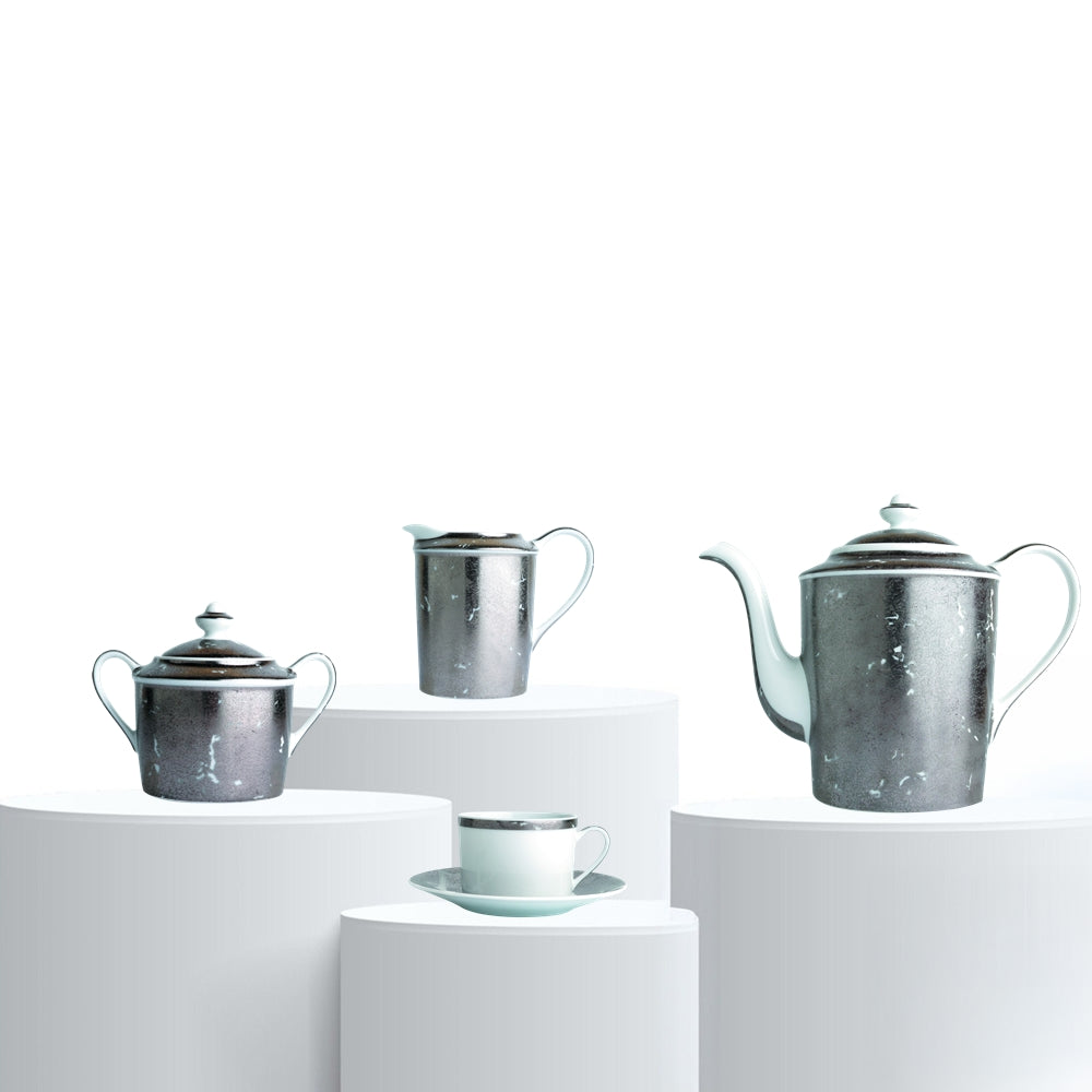 Tea set, 5 pieces, Feuille d'Argent - BERNARDAUD