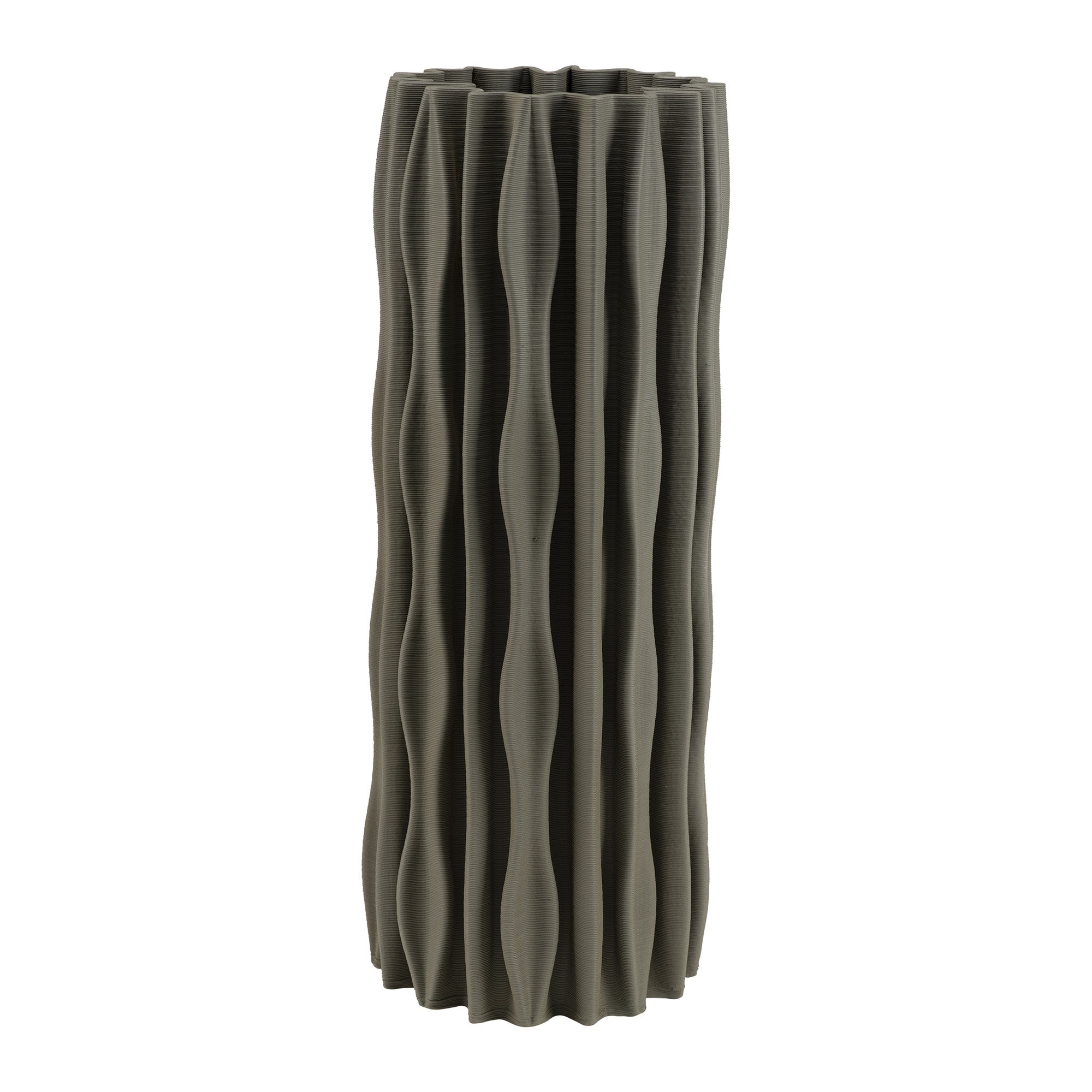 Ceramic Vase, Athena, Gray, 16x15.7 inches - SIMONA'S COLLECTION