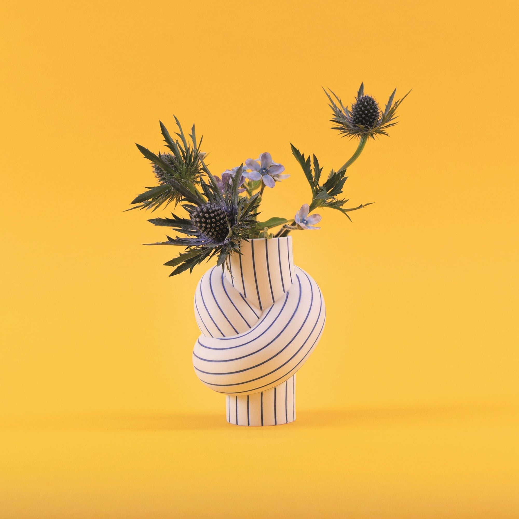 Porcelain vase, 4.7 inches, Node Stripes Blueberry by Martin Hirth - ROSENTHAL