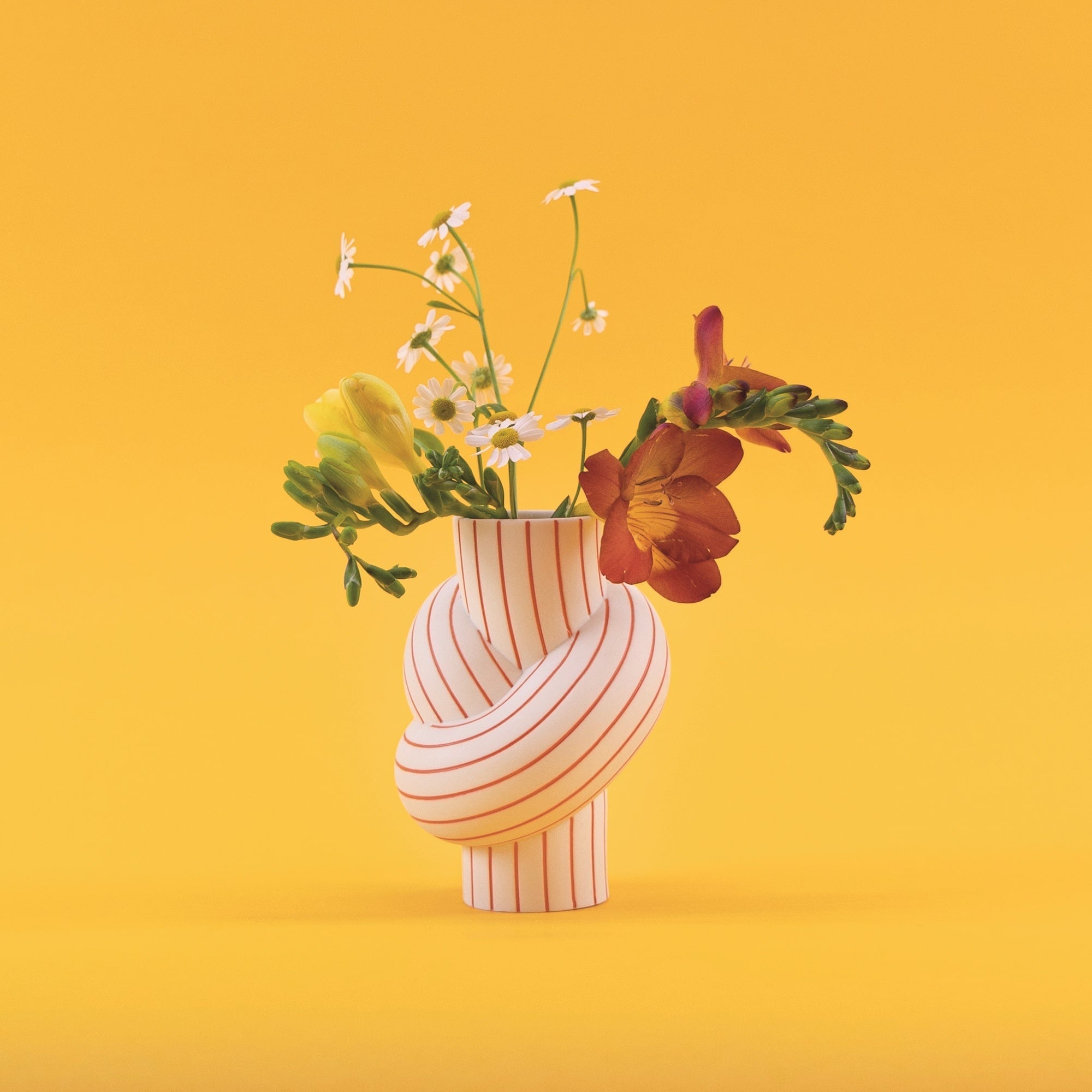 Porcelain vase, 4.7 inches, Node Stripes Mango by Martin Hirth - ROSENTHAL