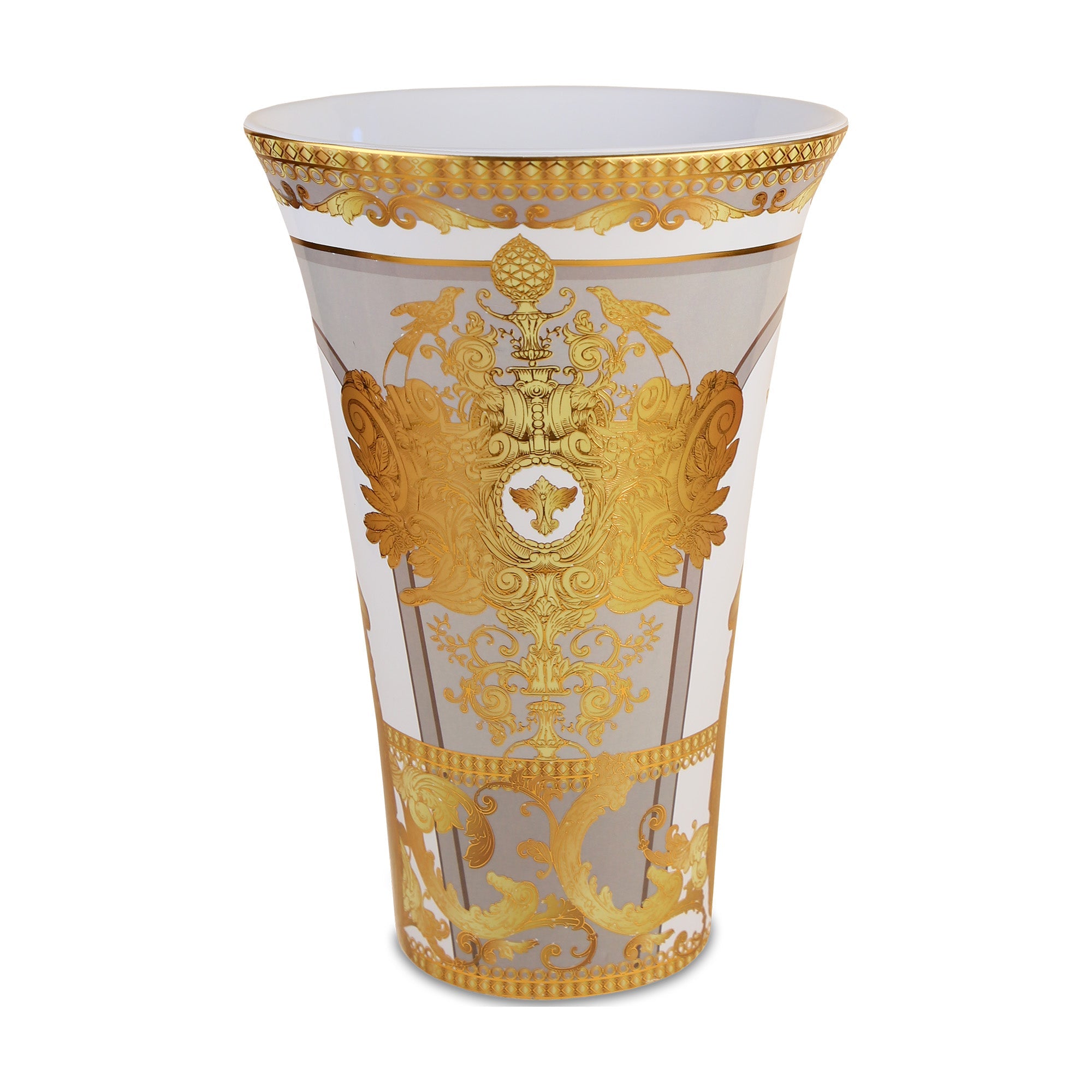 Porcelain Vase, 10.2 inches, Greige, Minerva - BACI MILANO