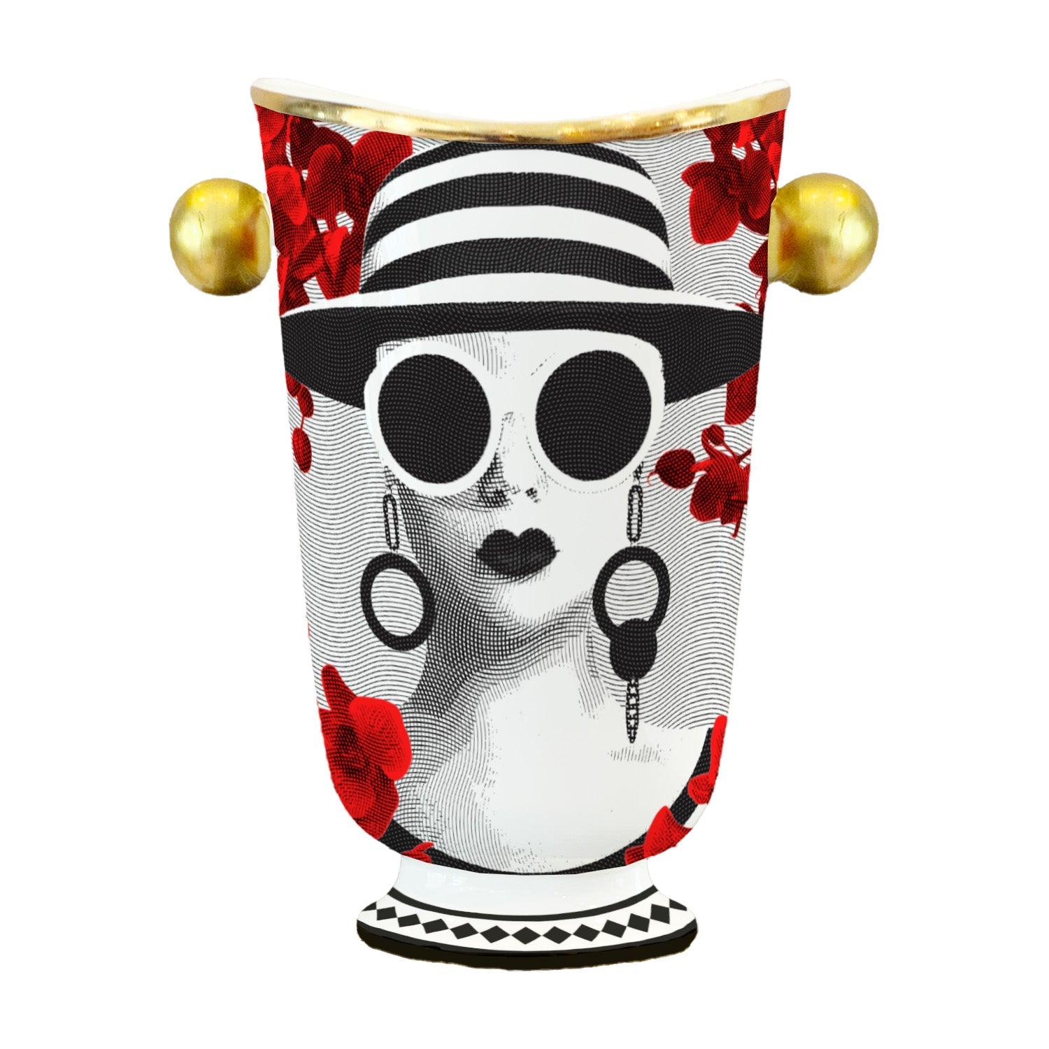 Porcelain vase, 10.6 inches, The inseparables Mrs White - BACI MILANO
