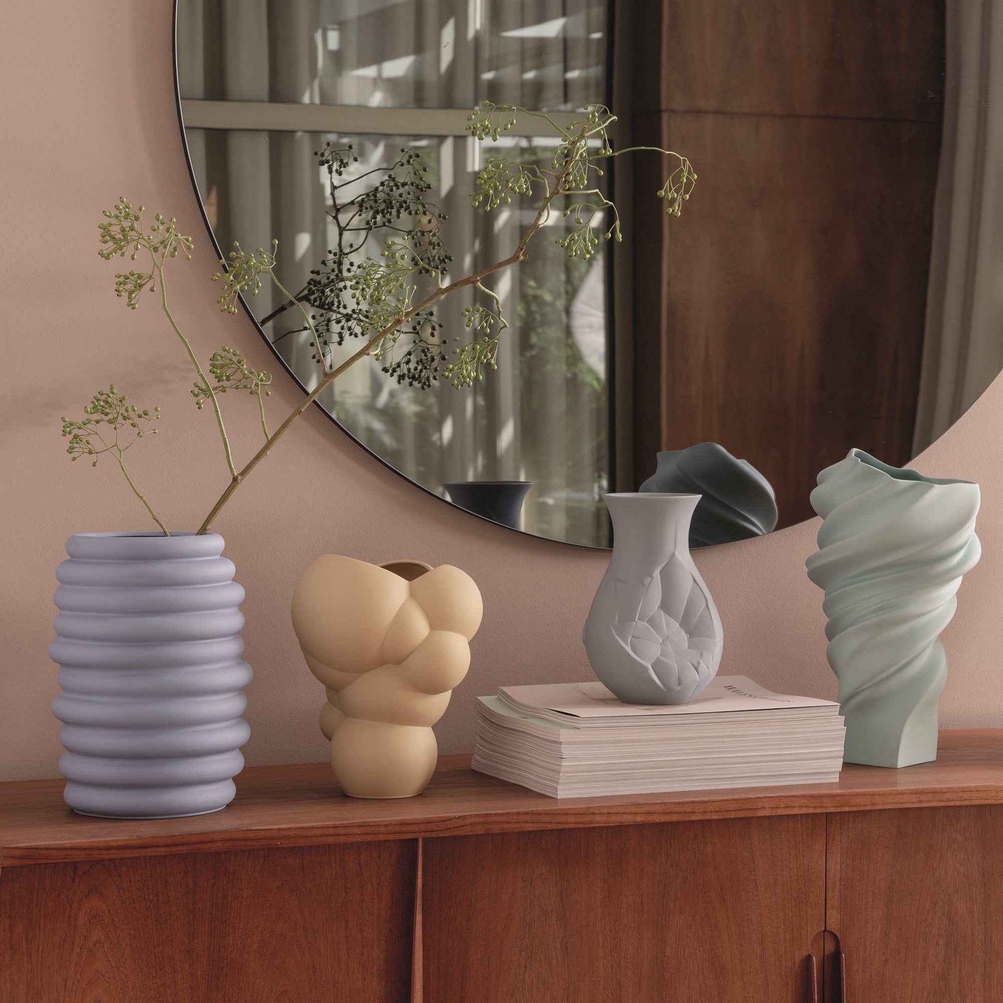 Porcelain vase, 13.8 inches, Squall Mint by Cedric Ragot - ROSENTHAL