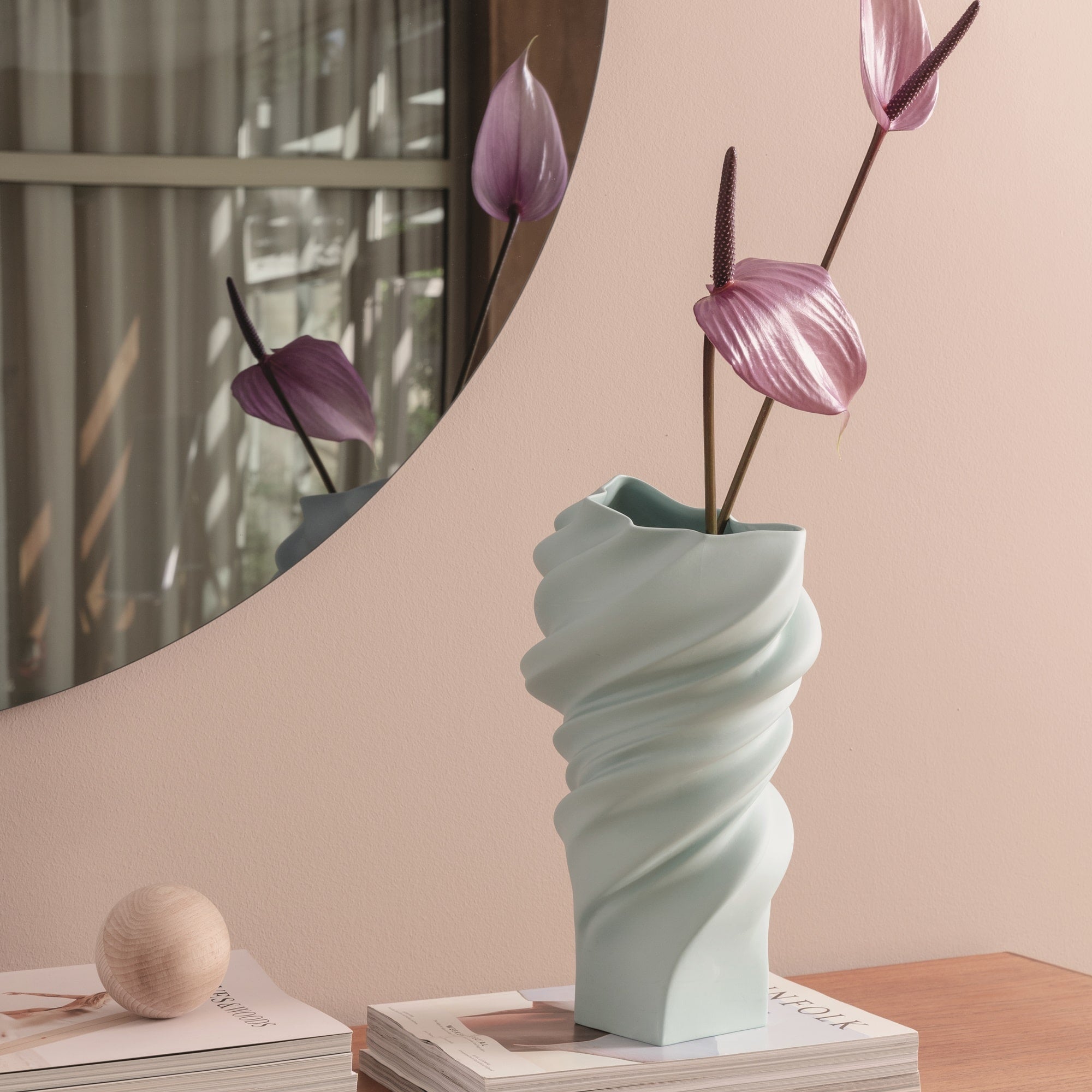 Porcelain vase, 13.8 inches, Squall Mint by Cedric Ragot - ROSENTHAL