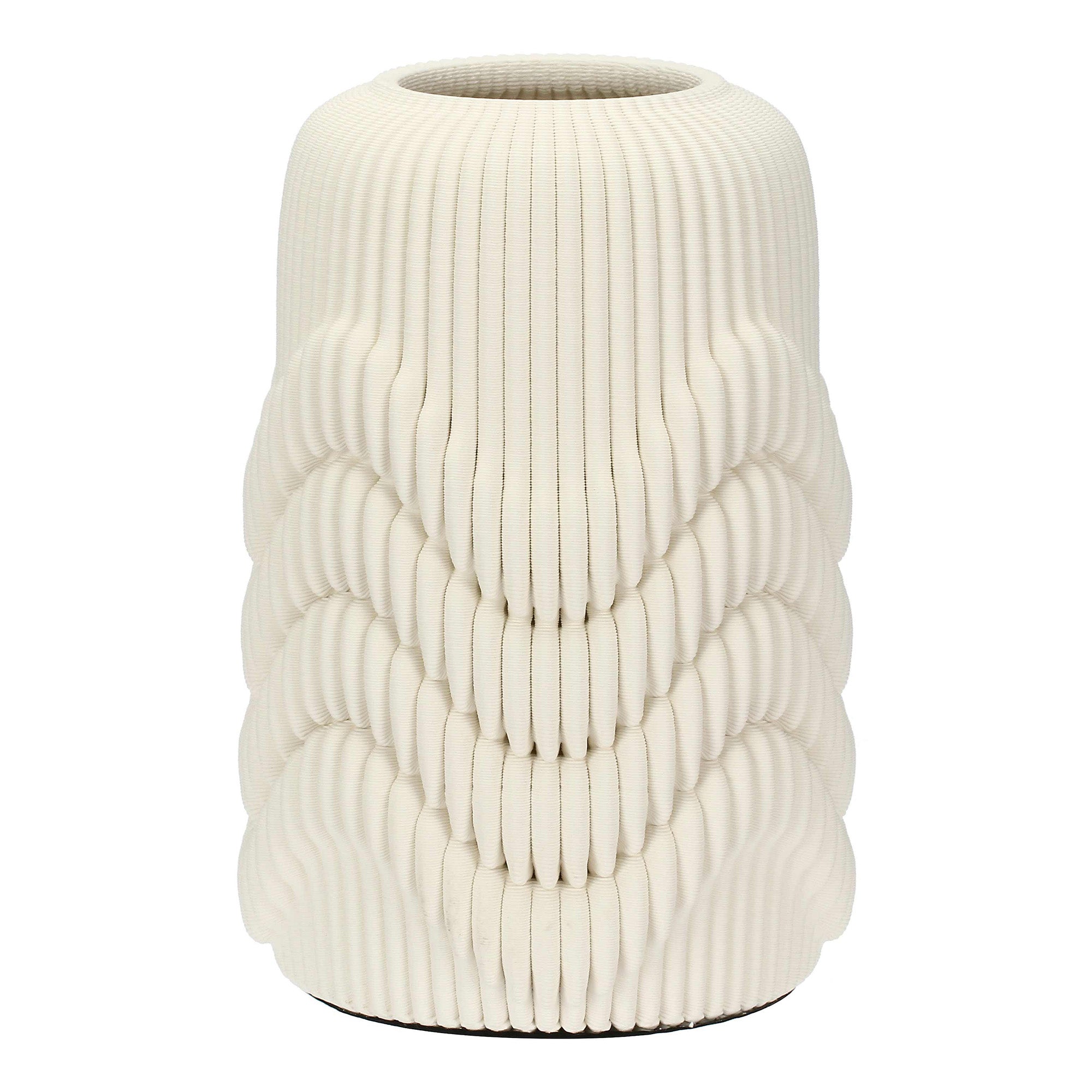 Porcelain Vase, Lino, White, 15.0 inches - SIMONA'S COLLECTION
