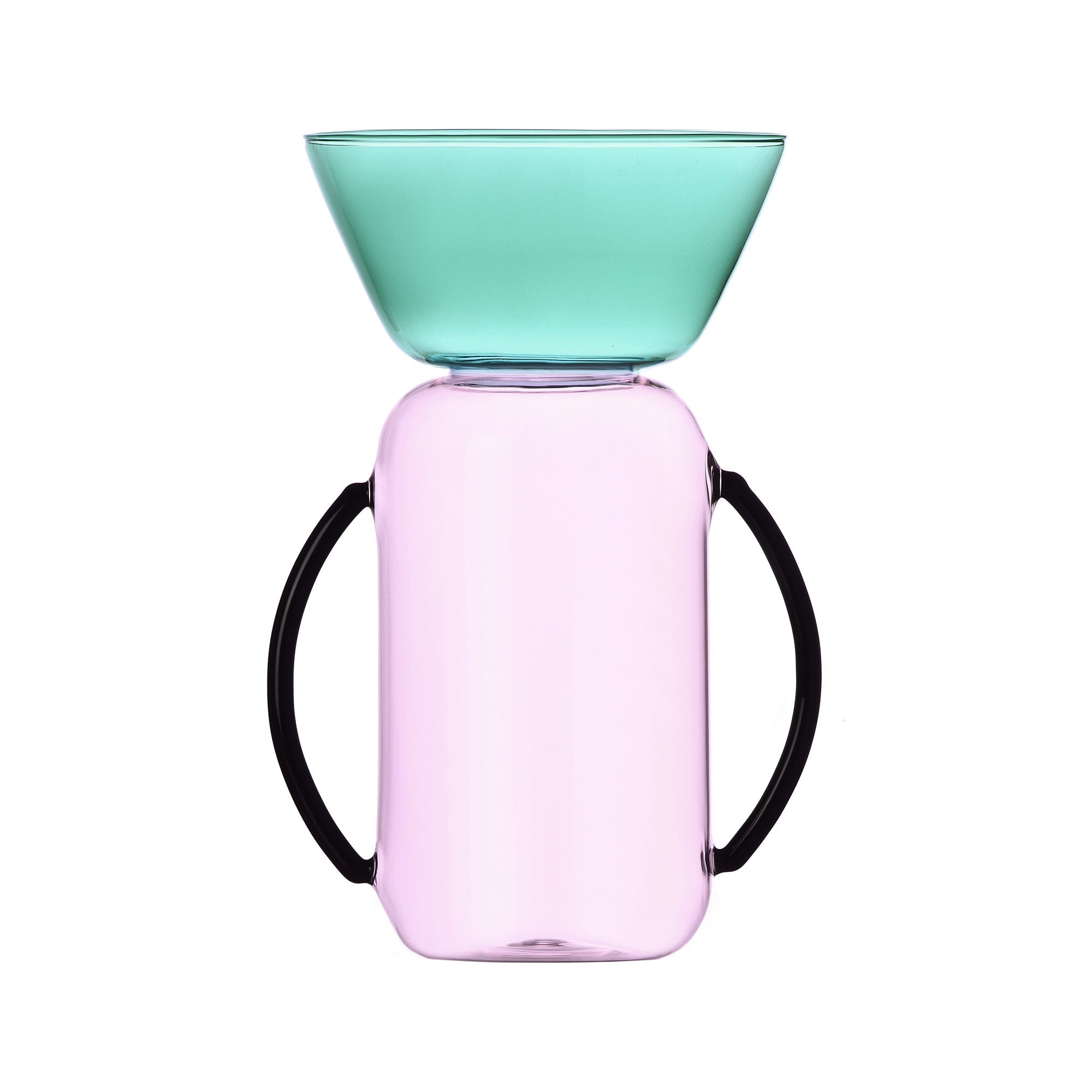 Glass vase, 9.84 in, pink/teal, Gelee - ICHENDORF