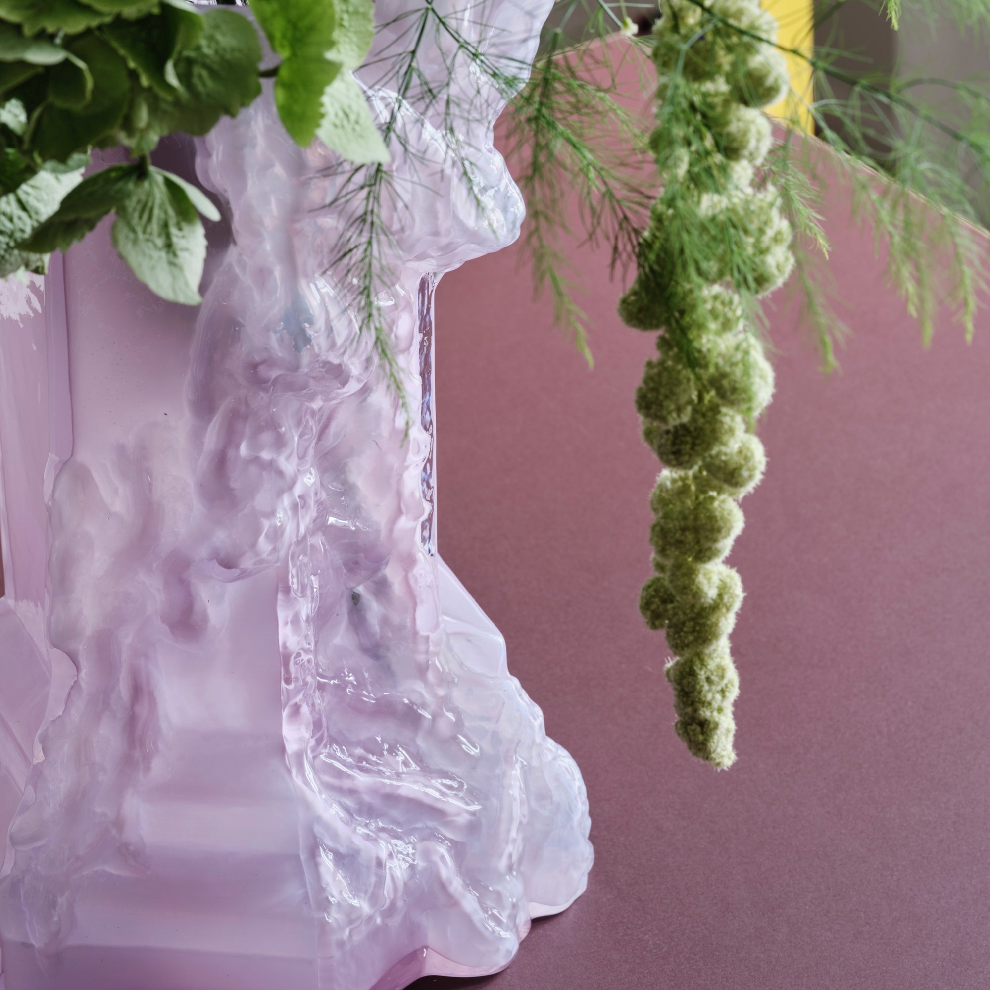 Crystal glass vase, Cool Pink, 13.8 inches, Rocky Baroque by Hanna Hansdotter - KOSTA BODA