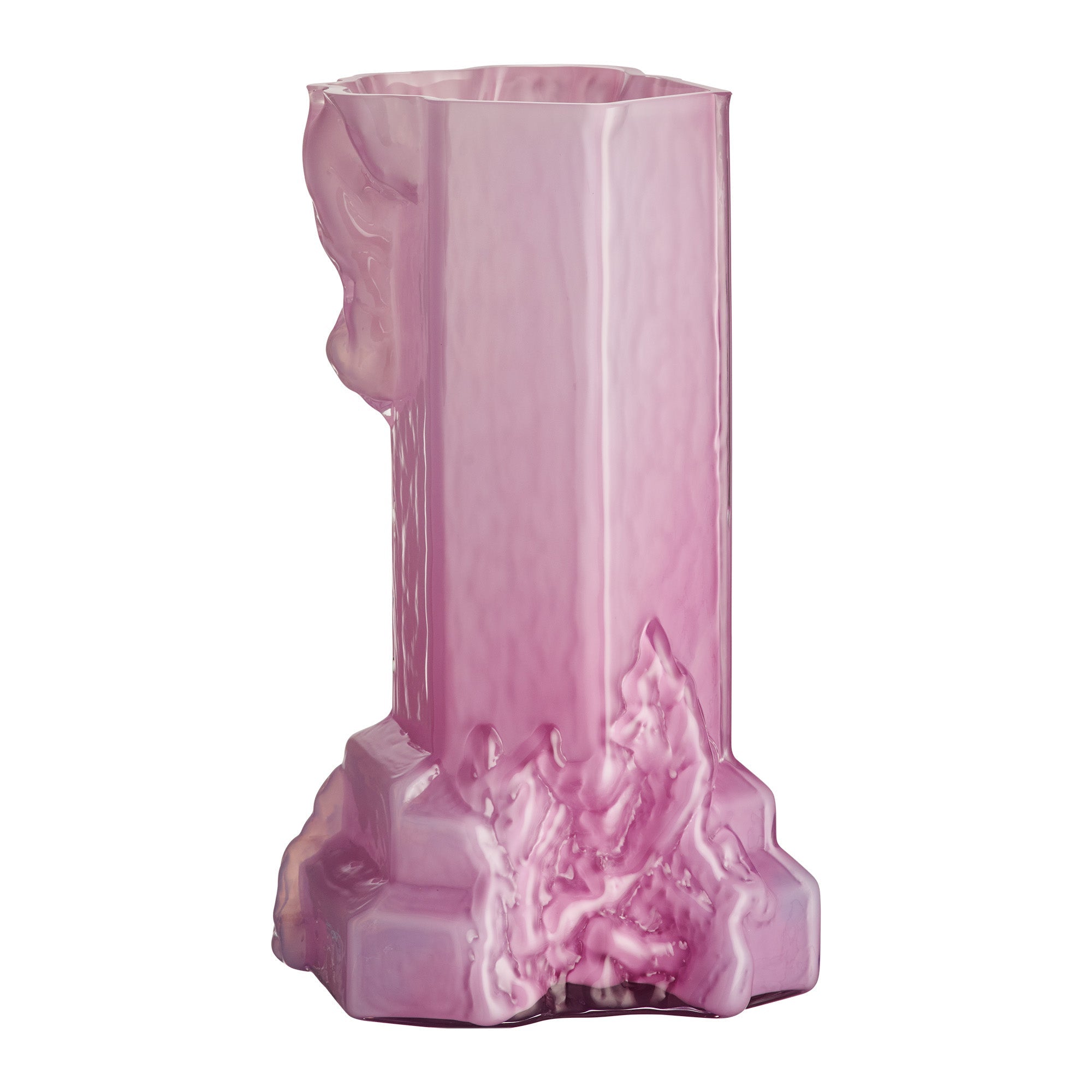 Crystal glass vase, Cool Pink, 13.8 inches, Rocky Baroque by Hanna Hansdotter - KOSTA BODA