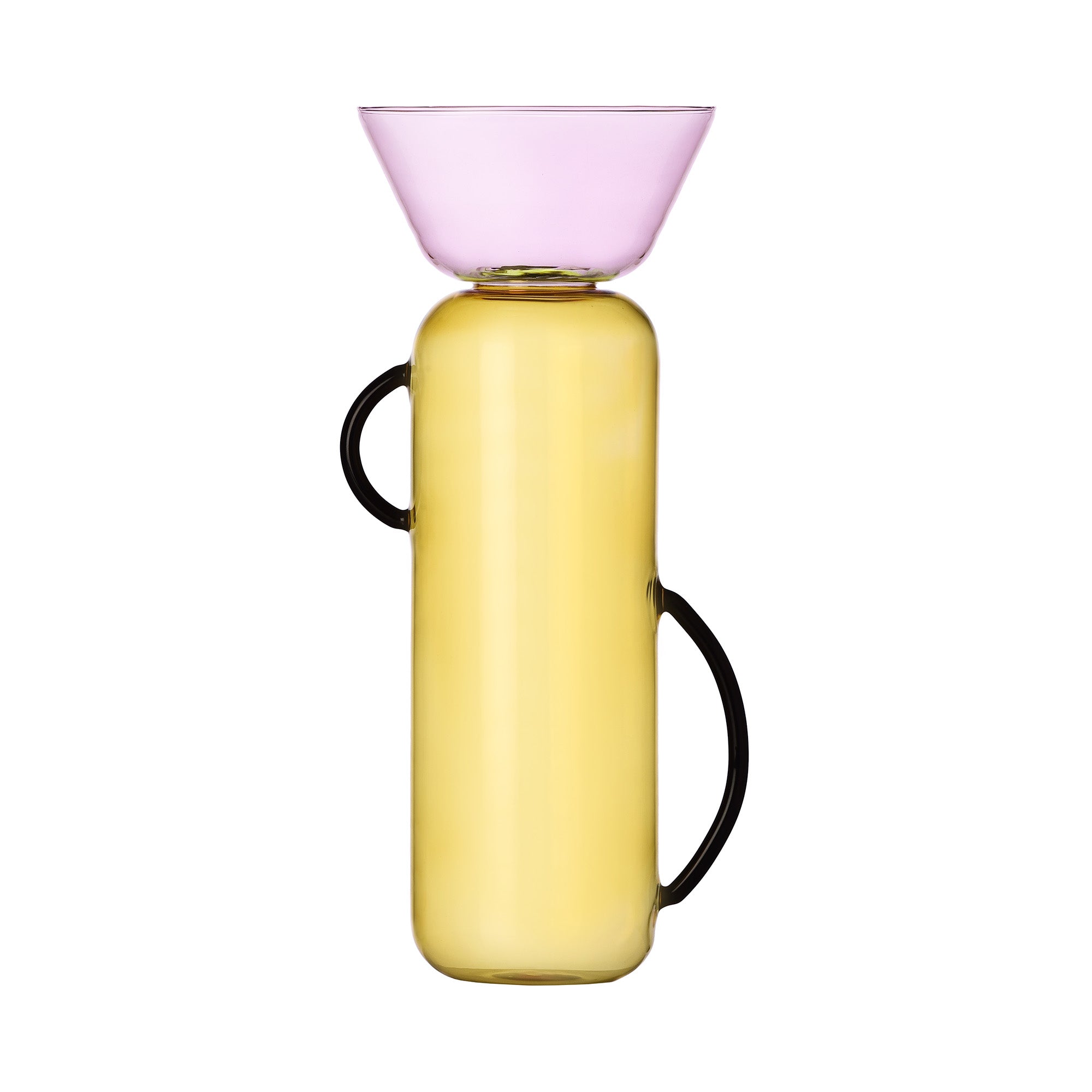 Glass vase, 13.78 in, yellow/pink, Gelee - ICHENDORF