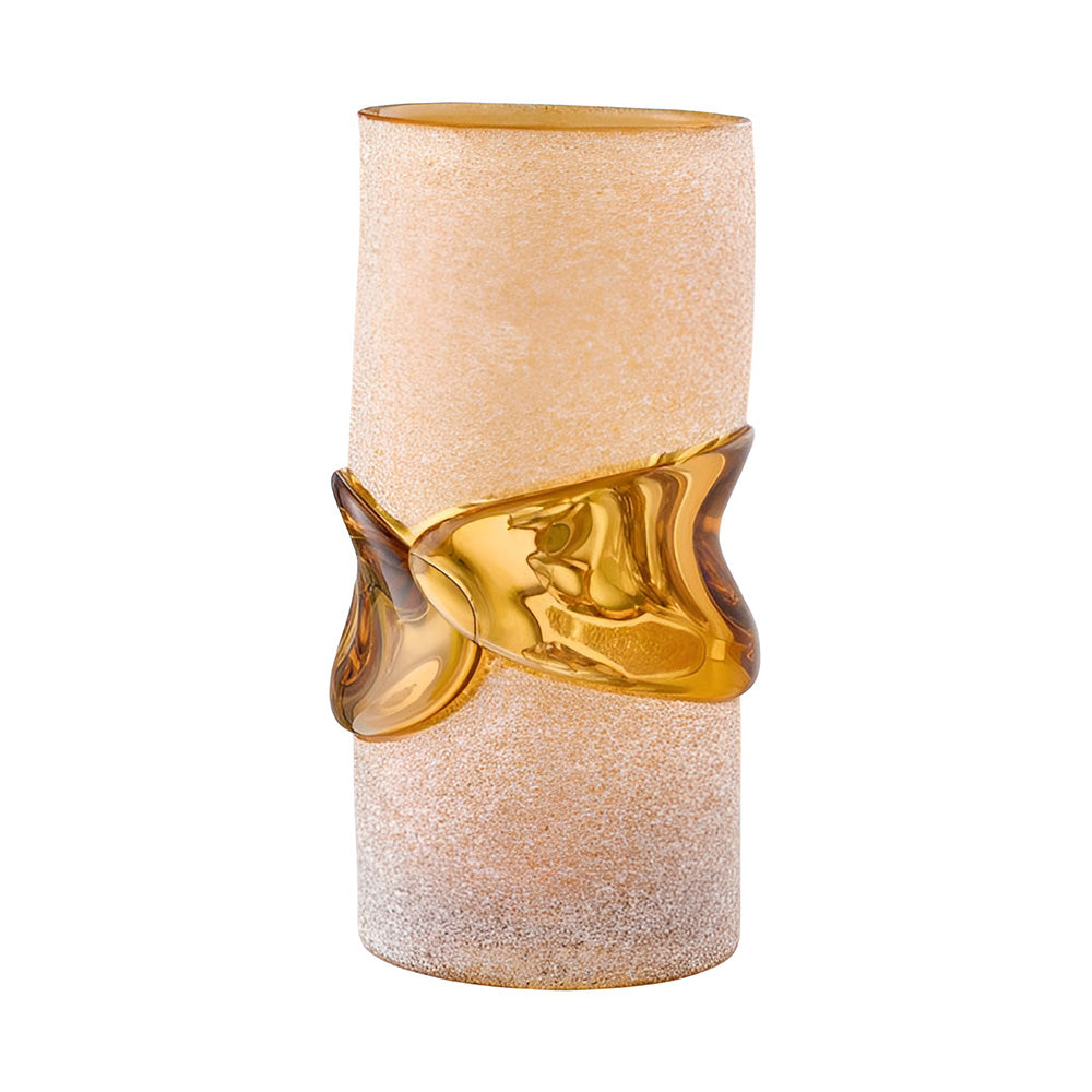 Blown Glass Vase, 17.3 inches, Amber Fog Equator - REMIS