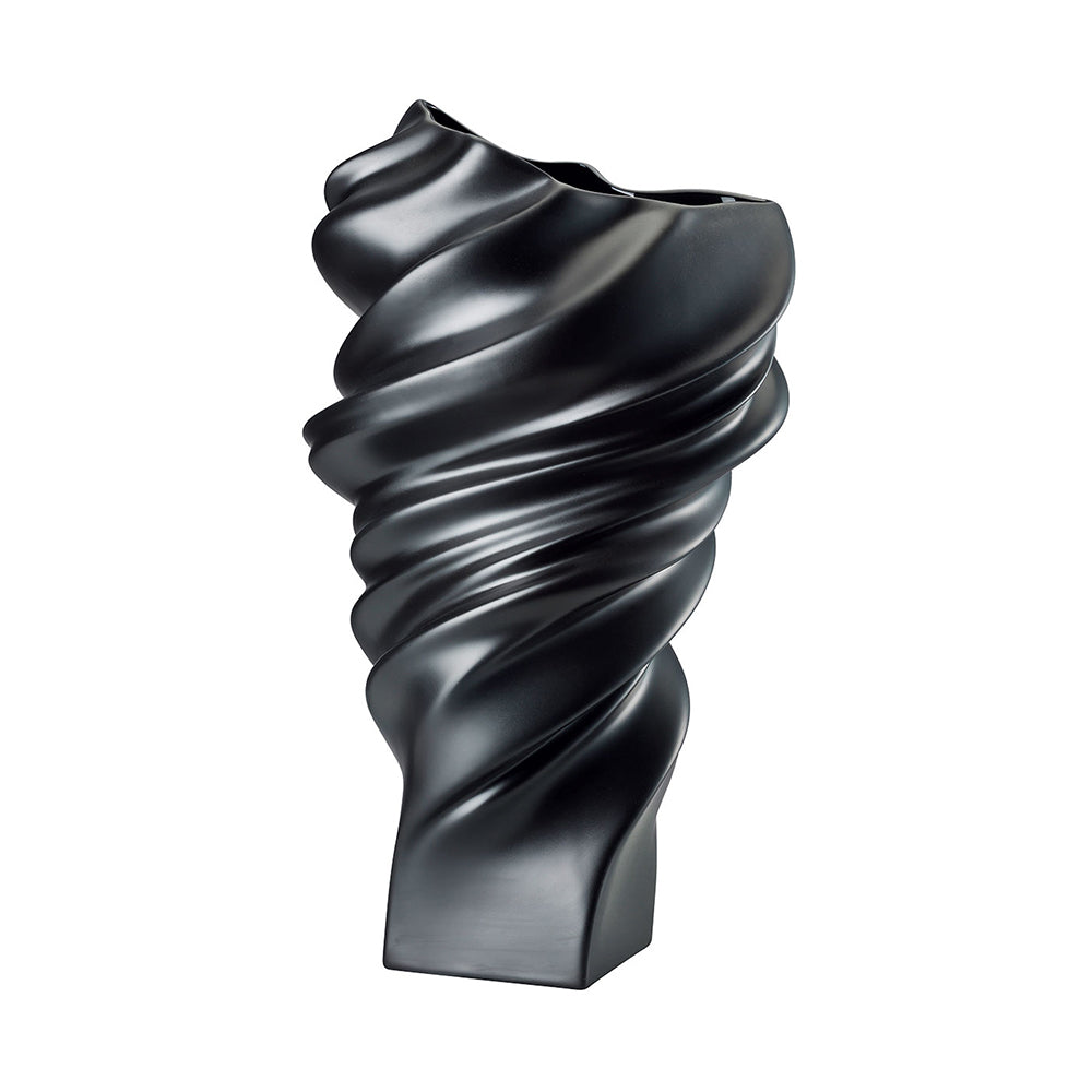Black porcelain vase, 12.6 inches, Squall Black Mat by Cedric Ragot - ROSENTHAL