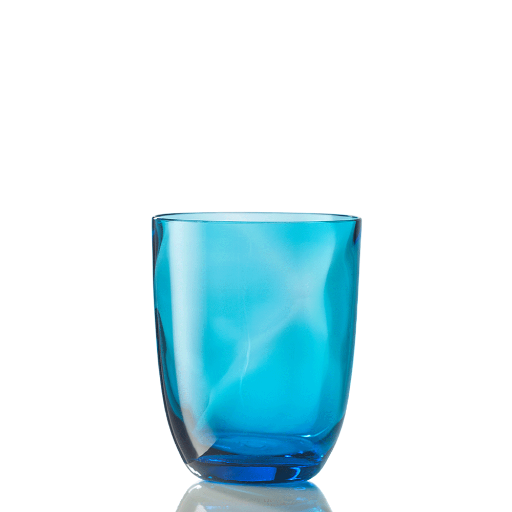 Water glass, 3.9 in, Lente Turquoise, Idra - SIMONA'S COLLECTION