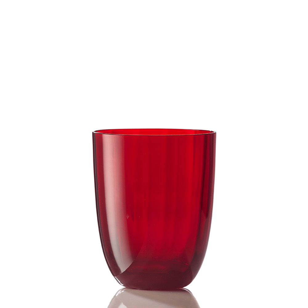 Water glass, 3.9 in, Optic Red, Idra - SIMONA'S COLLECTION