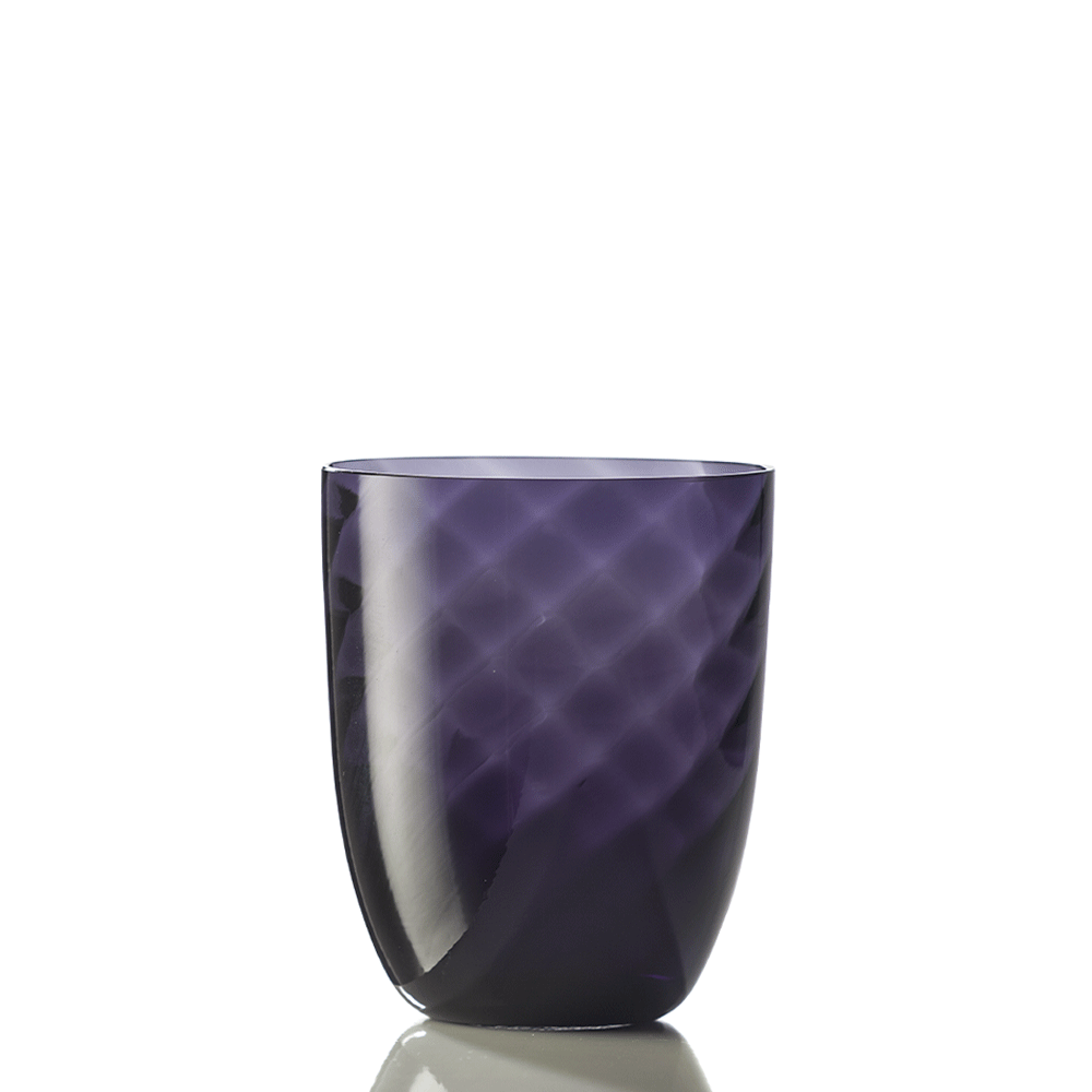 Water glass, 3.9 in, Optic Twisted Periwinkle, Idra - SIMONA'S COLLECTION