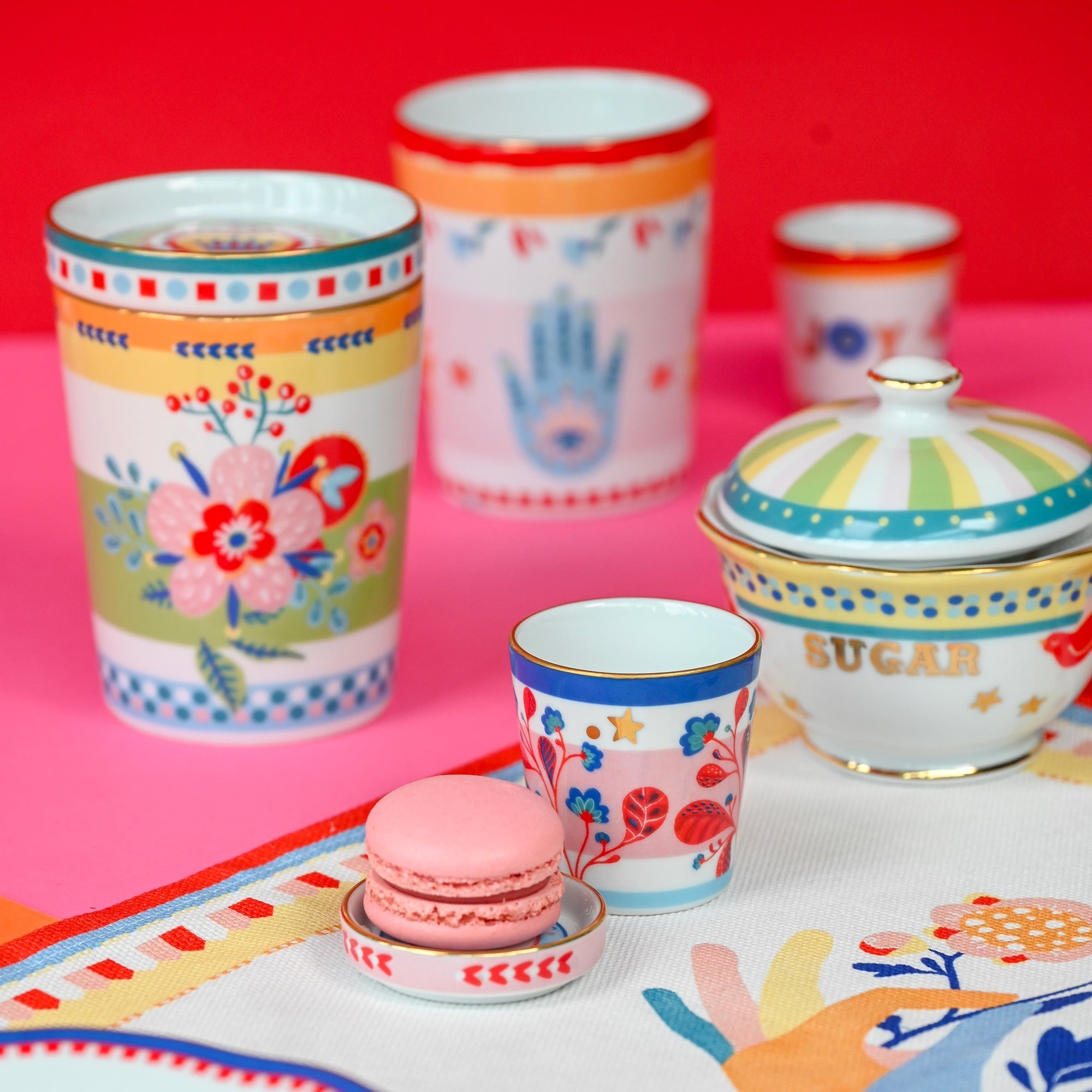 Sugar bowl made of porcelain, Mamma Mia - BACIMILANO