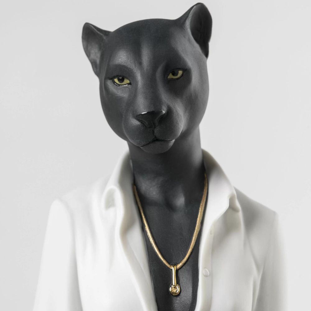 Porcelain figurine Panther Woman by Marco Antonio Nogueron - LLADRO