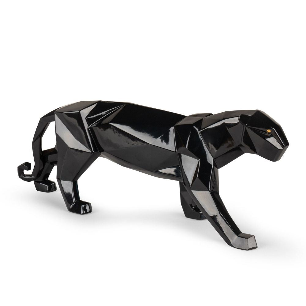 Porcelain sculpture, Black Panther, Origami by Dept. Decoracion - LLADRO