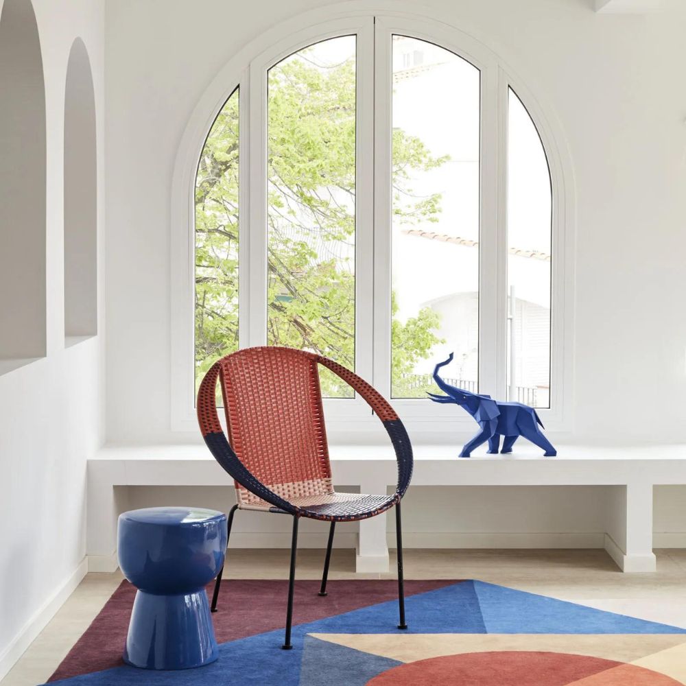 Blue matte porcelain sculpture, Elephant, Origami - LLADRO