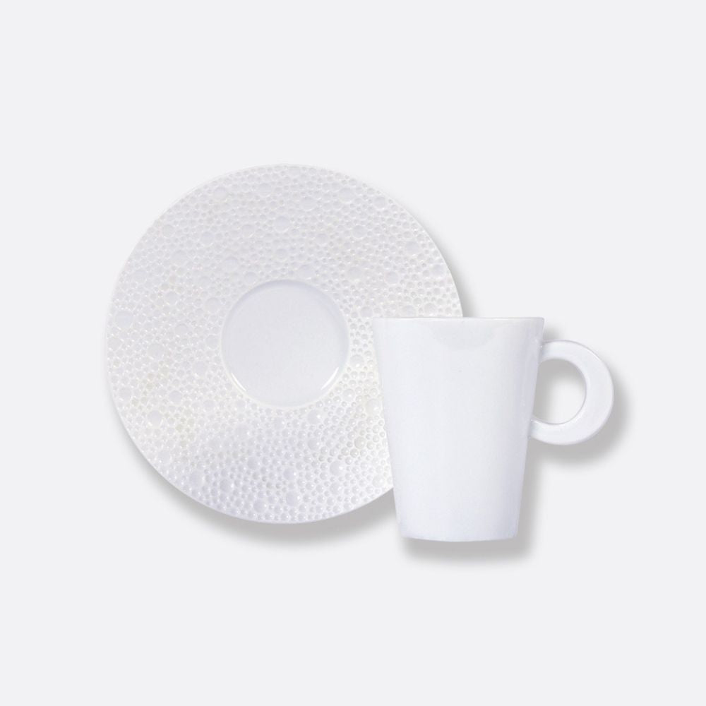 Espresso cup and plate, Ecume White - Bernardaud