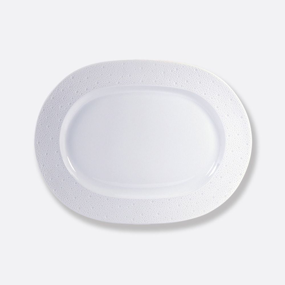 Oval platter, 13.8 inches, Ecume White - Bernardaud