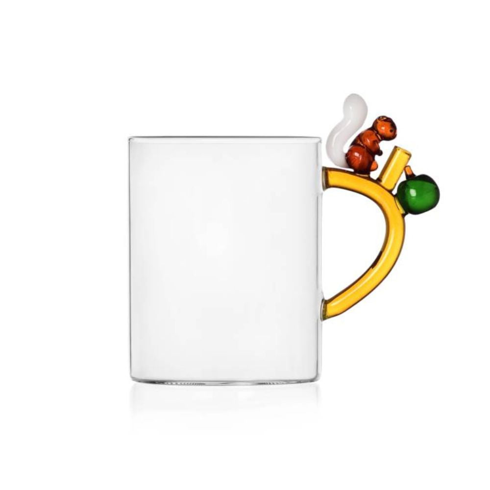 Glass mug, with squirrel, Fruits and Flower by Alessandra Baldereschi - ICHENDORF