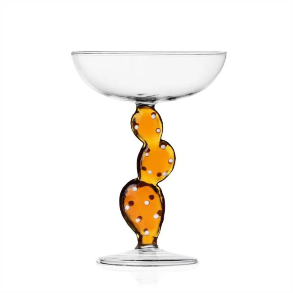 Champagne coupe glass, Cactus Amber, Desert Plants by Alessandra Baldereschi - ICHENDORF