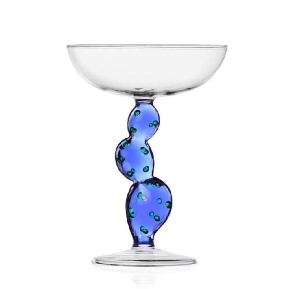 Champagne coupe glass, Cactus Blue, Desert Plants by Alessandra Baldereschi - ICHENDORF