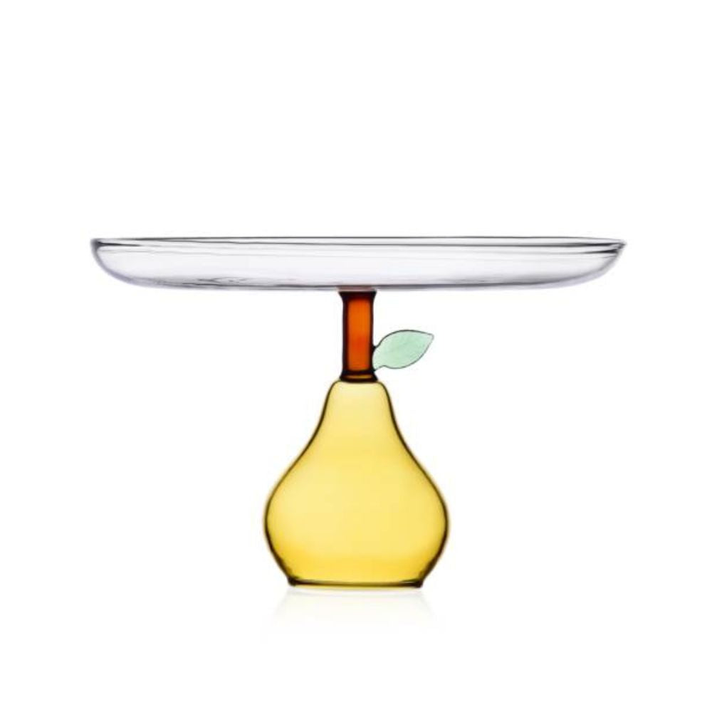 Plate with pear stem, yellow, Fruits and Flower by Alessandra Baldereschi - ICHENDORF