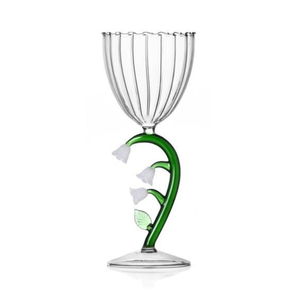 Wine glass, white flower, Botanica by Alessandra Baldereschi - ICHENDORF