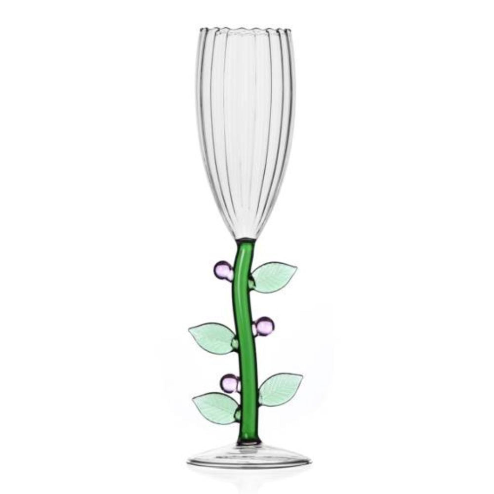 Champagne glass, pink flower, Botanica by Alessandra Baldereschi - ICHENDORF
