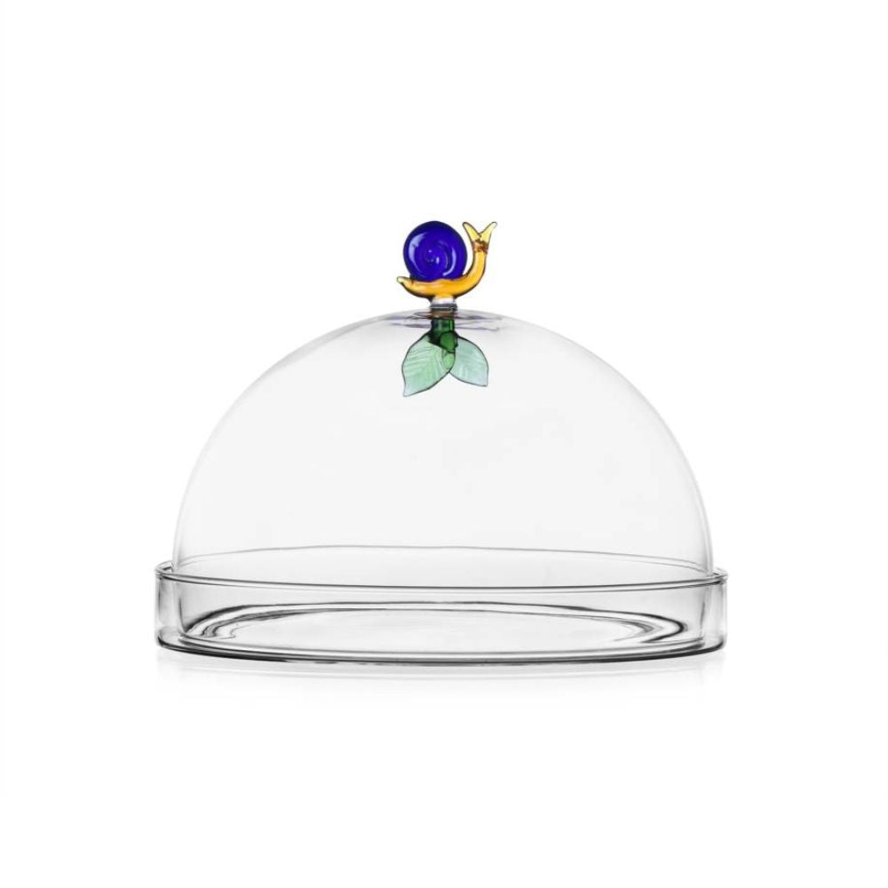 Glass platter with lid, Snail, Animal Farm by Alessandra Baldereschi - ICHENDORF