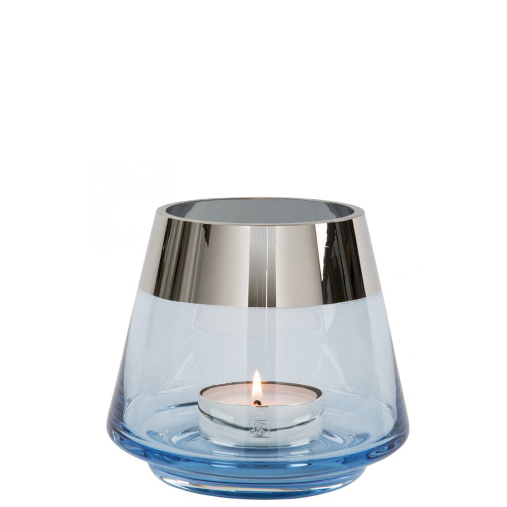 Glass Candle Holder, 3.5 inches, Blue, Jona Collection - SIMONA'S COLLECTION