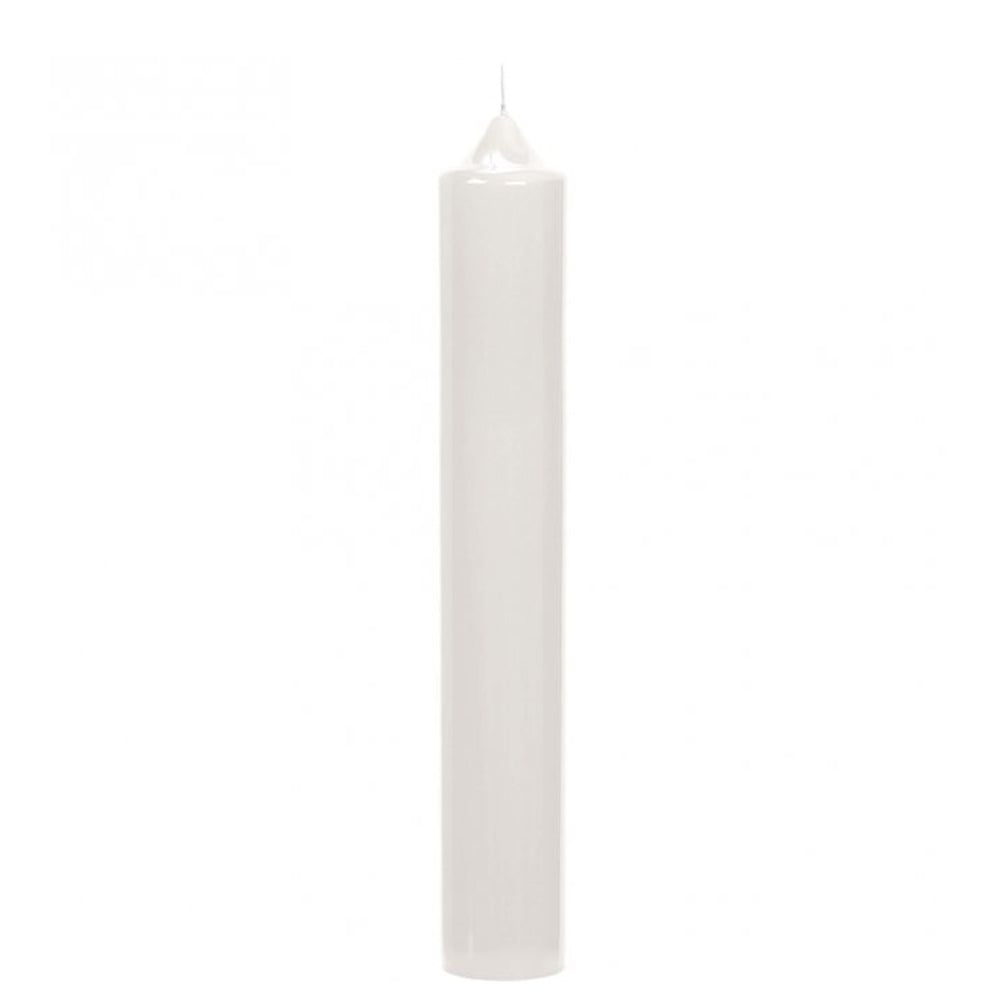 Decorative Candle, Glossy, 40 x 1.6 inches, White - SIMONA'S COLLECTION