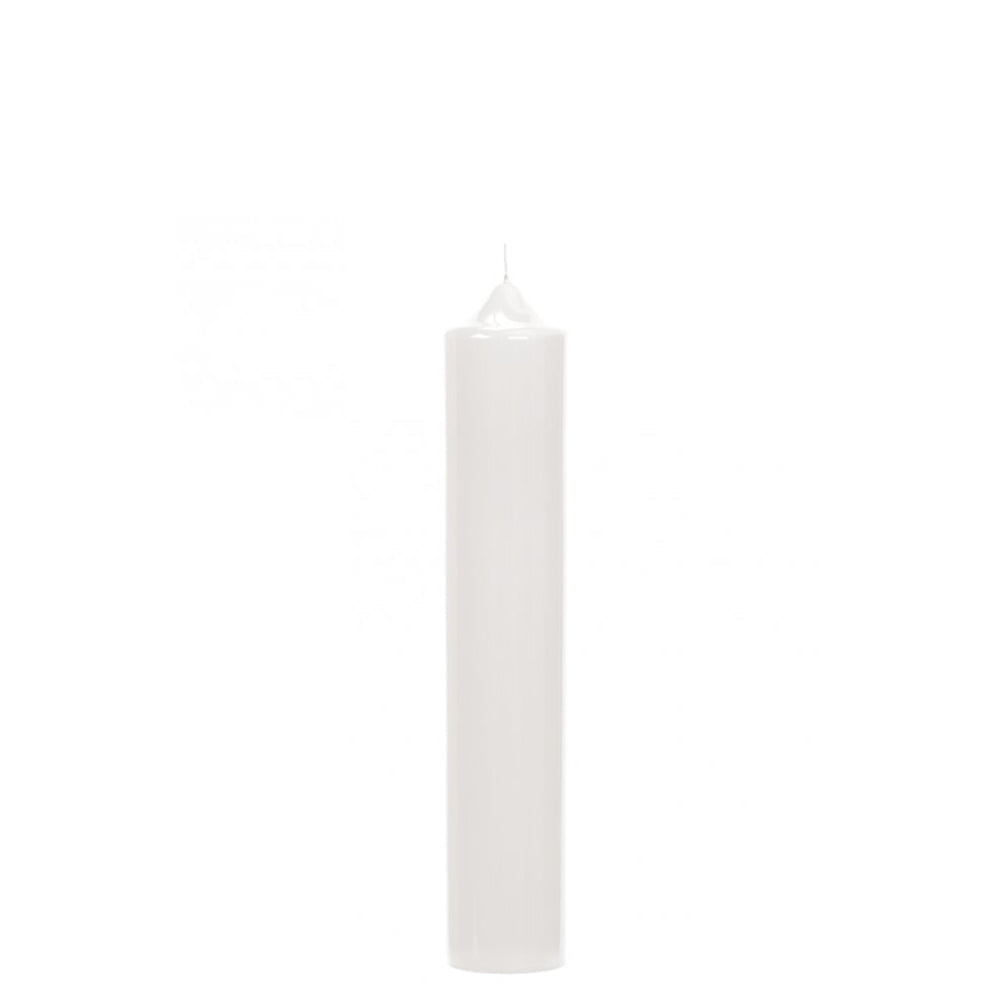 Decorative Candle, Glossy, 20 x 1.6 inches, White - SIMONA'S COLLECTION