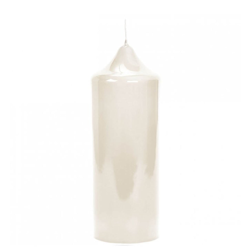 Decorative Candle, Glossy, 7.9 inches, Cream, Altar Collection - SIMONA'S COLLECTION