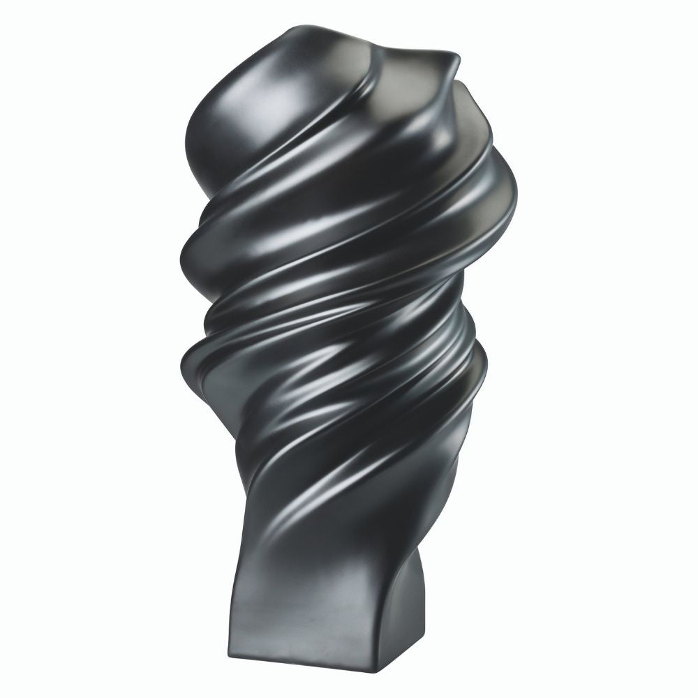Black porcelain vase, 12.6 inches, Squall Black Mat by Cedric Ragot - ROSENTHAL